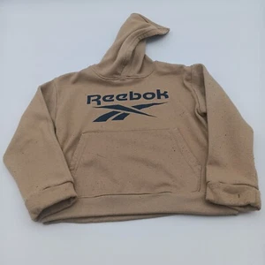 Reebok Hoodie Boys Size 7-8 Tan Logo Graphic Print - Picture 1 of 8
