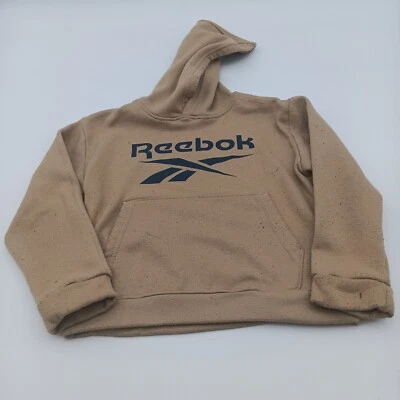 Sudadera con Capucha Reebok Niños Talla 7-8 Bronceado Logo Estampado Gráfico Foto 1 de 4