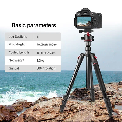  ZOMEI Q180 Aluminum Portable Tripod With 360 Degree Ball Head For DSLR Camera - Image 1 of 4