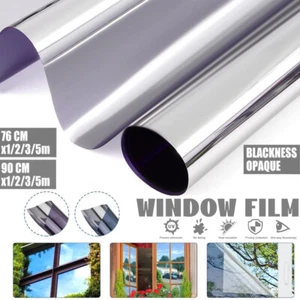 cm One Way Mirror Window Film Reflective Home Privacy Glass Sticker 1-5m 76/90 - Picture 1 of 20