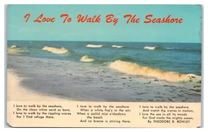 Ich liebe es, am Meer zu gehen Gedicht von Theodore R. Rowley Postkarte  - Bild 1 von 2