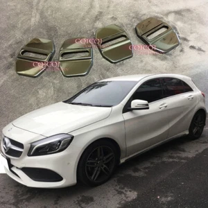 M-BENZ W176 A-class hatchback Black stainless steel door lock striker cover ◎ - Foto 1 di 4