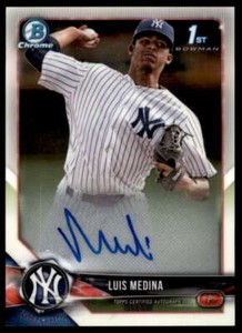 Luis Medina Card 2018 Bowman Chrome Prospect Autographs #BCPALM 