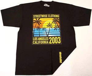 STREETWISE SHADES T-shirt Los Angeles California Tee Adult Men Black NWT - Picture 1 of 3