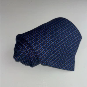Cravate en soie géométrique bleue Ralph Lauren - Photo 1/6