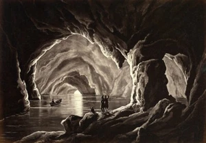 Italy Naples Napoli Capri Grotta Azzurra Blue cave old Photo Giorgio Sommer 1870 - Foto 1 di 3