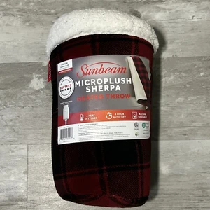 Heated Blanket Sunbeam Throw Microplush Sherpa, 4 Heat Settings,Electric 50x60 - Picture 1 of 6