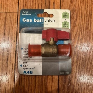 LDR Appliance Gas Kugelhahn 509 1761 1/2” Male Flare x 1/2” Male Flare A46 - Bild 1 von 2