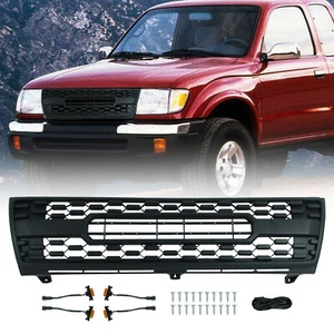 Rejilla delantera negra brillante con luces LED para Toyota Tacoma 1997 1998 1999 2000 - Imagen 1 de 10
