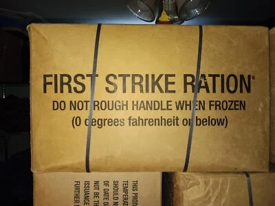 ARMY SURPLUS FSR First Strike Rations Insp Date 2027. 1 Box of 9-24 Hr Meals