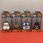 Star Wars H.E.R. Accessories Rubber Keychain Lot of 4. R2D2,Yoda,Vader,Trooper