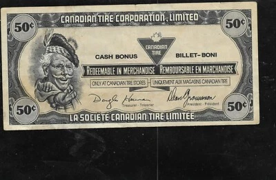 CTC 50¢ Canadian Tire Money fifty cents  year 1989 Foto 1 de 2