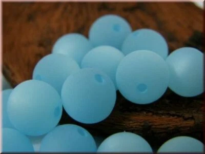  10 Stk. Polarisperlen rund 10mm matt hellblau A250-G - Bild 1 von 2