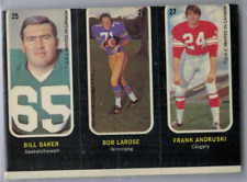 1972 OPC O-Pee-Chee CFL Trio Sticker Panel #25/26/27 Baker/Larose/Andruski