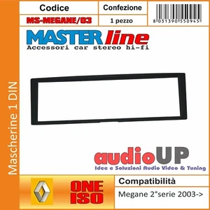 MASCHERINA AUTORADIO 1 DIN PER RENAULT SCENIC DAL 2003 AL 2009 ADATTATORE UN DIN - Foto 1 di 1