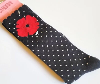 Gymboree Niñas Talla 5-7 "Poppy Love" Rojo Flor Hasta la Rodilla Calcetines Zapato talla 11-13 Nuevo con Etiquetas Foto 1 de 3
