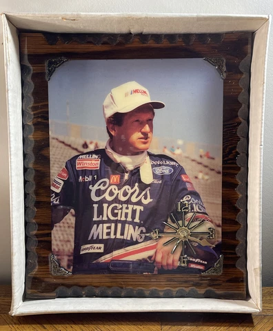 Nascar Bill Elliot  Wooden Plaque Clock 12 x 10.5” Cover