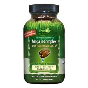 Irwin Naturals Mega Vitamin B Complex 60 Softgels - Picture 1 of 6