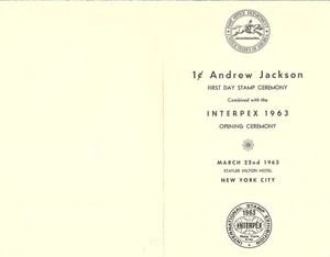 #1209 First Day Ceremony Program 1c Andrew Jackson Stamp w/FDC - Picture 1 of 2