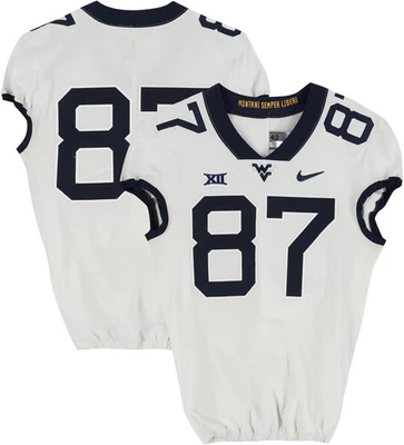 West Virginia Mountaineers TI #87 White Jersey from Football Program - Size 42+2 - Image 1 of 3