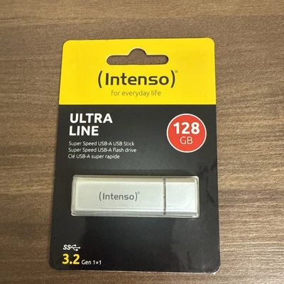 *USB Data Storage Intenso Ultra Line 128GB - Memory Stick  Silver FLASH DRIVE * - Image 1 of 2