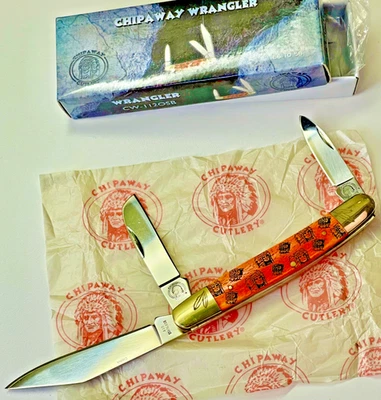 De colección CHIPAWAY WRANGLER -- 4" Largo NARANJA HUESO Stockman -- ((NUEVO)) en CAJA Foto 1 de 4