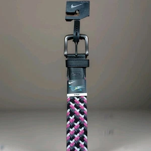 Nike Cinturón Hombre Pequeño 32/34 Gris Rosa Negro Elastizado Tejido G-Flex Golf - Imagen 1 de 3