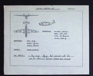 Original WWII Aircraft Recognition Drawing – Glenn Martin 162 PBM-2 Mariner - Picture 1 of 3