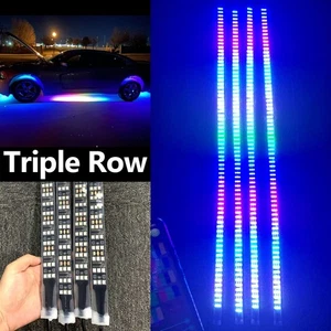 4pcs 4FT Chasing Triple Row Car Underglow LED Strip Lights for 15.5'' Wheel Ring - Picture 1 of 13