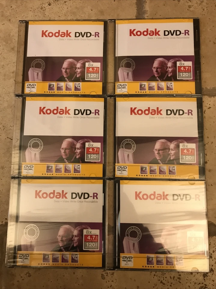 Kodak DVD +R ~ 8 Speed ~ 4.7GB ~ 120mins ~ x6 Discs New Sealed - Image 1 of 3