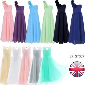 UK Chiffon Flower Girls Wedding Pageant Formal Party Jr. Bridesmaid Gown Dress - Picture 1 of 52
