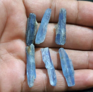 Lote de 6 piezas de cianita azul fino 100 % natural tamaño 25-30 mm piedras preciosas sueltas ásperas - Imagen 1 de 8