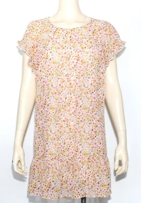 Vestido Anthropologie Umgee Floral Volantes Plisado Forrado Bolsillos Manga Gorra Talla M Foto 1 de 4