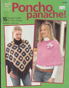 Poncho Panache! - CROCHET PATTERN -Annie's Attic #874532 - Picture 1 of 2