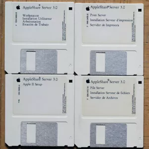 VINTAGE • APPLESHARE SERVER 3.0 • SET INSTALLATION • 4 DISQUETTES • MAC OS 7.0 - Photo 1/1