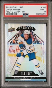 2022-23 Upper Deck Allure - Photo Variation and Base #101 Owen Power (RC) PSA - Bild 1 von 4