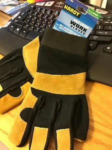 Hardy Handschuhe Spaltleder Arbeit Polyester elastisch Handgelenk Flex Rücken XL X-Large - Bild 1 von 4