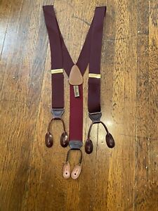 Trafalgar Vintage Merlot/Maroon Suspenders Leather Adjustable Straps