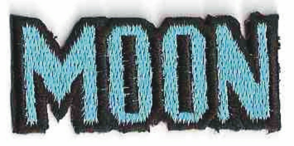 2" Space Lunar Moon Text Sign embroidery patch - Image 1 of 1