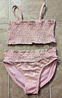 Vince Camuto girls sz 12 Two Piece Swimsuit Bikini pink gold animal print set i1