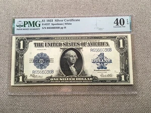 1.00 1923 silver certificate FR237 PMG 40 extremely fine EPQ - Picture 1 of 2