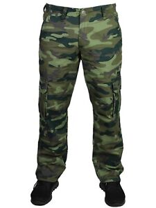 New KAM Mens Casual Camo Cargo Combat Pants Green Camouflage Waist 30 - 64