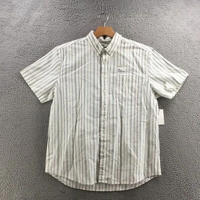 Sonoma Short Sleeve Button Up Shirt Womens XL White Striped Cotton Blend NEW - Image 1 of 4