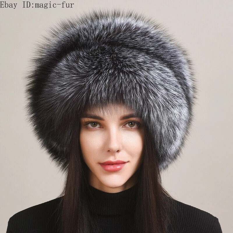 Mujeres Real Completo Cubierto Piel de Zorro Sombrero Ruso Ushanka Cosaco Gorra Sombrero Mongol Foto 1 de 1