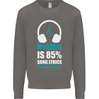 My Brain is 85% Song Lyrics Music Lover Mens Sweatshirt Jumper