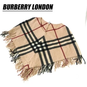 Burberry London Nova Check Poncho Fringe Cape Merino Wool & Cashmere Women's - Picture 1 of 4