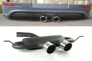 Sportauspuff + Heckdiffusor R32 Look für VW Golf 5 Endrohre 100mm schräg ABE - Bild 1 von 4
