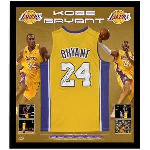 KOBE BRYANT SIGNED FRAMED LOS ANGELES LAKERS JERSEY NBA BASKETBALL - LEBRON - Picture 1 of 2