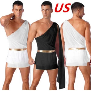 Herren Erwachsene Kostüm für Halloween Alt Griechisch Römer Toga Kostüm Mottoparty - Bild 1 von 33