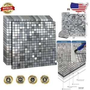 Heat-Resistant Metal Mosaic Wall Tiles - Easy Install for Kitchen & Bathroom - Picture 1 of 8